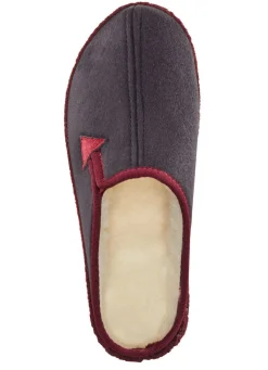 BADER Atmungsaktive Damen-Hauschuhe, mit Gummizug SCHWARZ-BORDEAUX