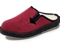 Clearance BADER Atmungsaktive Damen-Hauschuhe, mit Gummizug BORDEAUX-SCHWARZ
