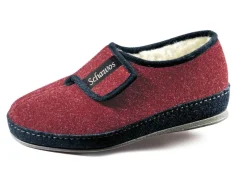 Clearance BADER Atmungsaktive Damen-Hausschuhe, mit Klettverschluss BORDEAUX