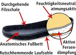 BADER Atmungsaktiver Klima-Klettschuh mit Filzschalensohle