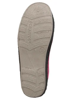 Hot BADER Atmungsaktiver Velours-Hausschuh BORDEAUX-SCHWARZ