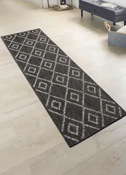 Best BADER Außenbereich geeignete Läufer im Sisal-Look ANTHRAZIT-WEISS