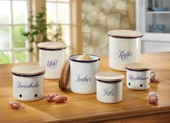 Discount BADER Aufbewahrungsdosen aus widerstandsfähiger Stahl-Emaille WEISS