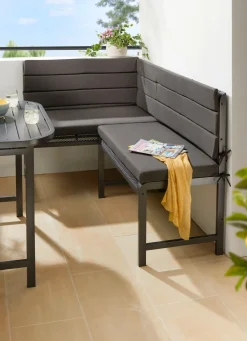 BADER Auflagen-Set für Balkon-Eckbank „Elos“ grau