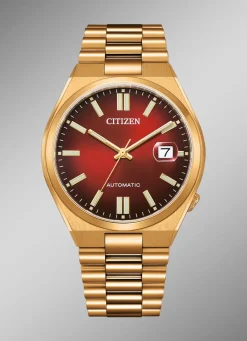 Sale CITIZEN Automatik Herrenuhr aus Edelstahl ROT