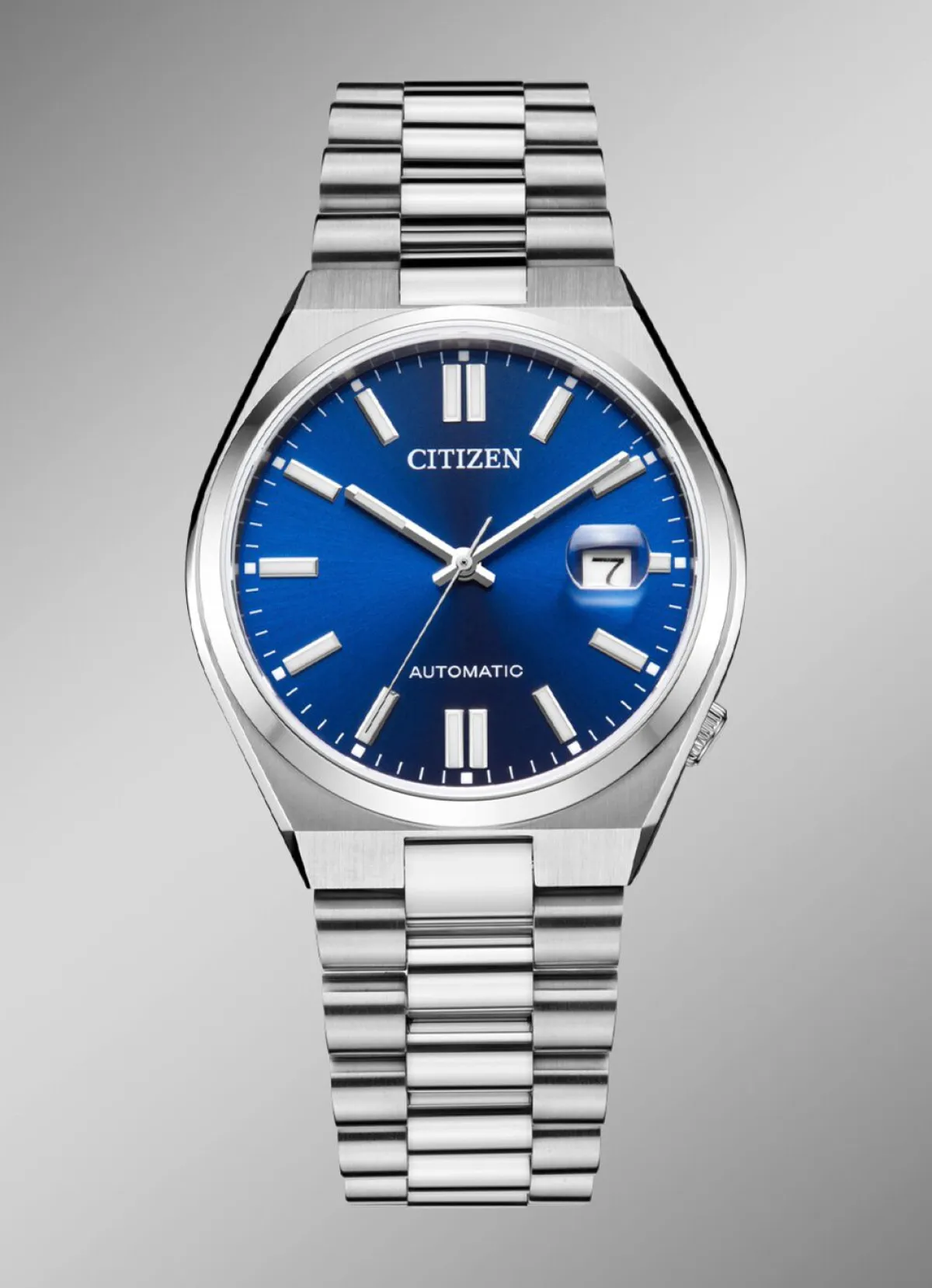Hot CITIZEN Automatik Herrenuhr mit Edelstahlband BLAU
