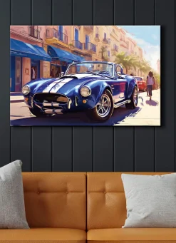 Sale BADER Automobilklassiker „Cobra“ als hochwertiges Leinwandbild BLAU