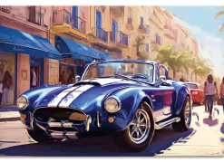 Sale BADER Automobilklassiker „Cobra“ als hochwertiges Leinwandbild BLAU