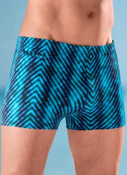 Best BADER Badehose in höherer Kastenform mit Reißverschlusstasche TÜRKIS-SCHWARZ