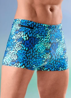 Best BADER Badehose in höherer Kastenform BLAU-SCHWARZ-BUNT