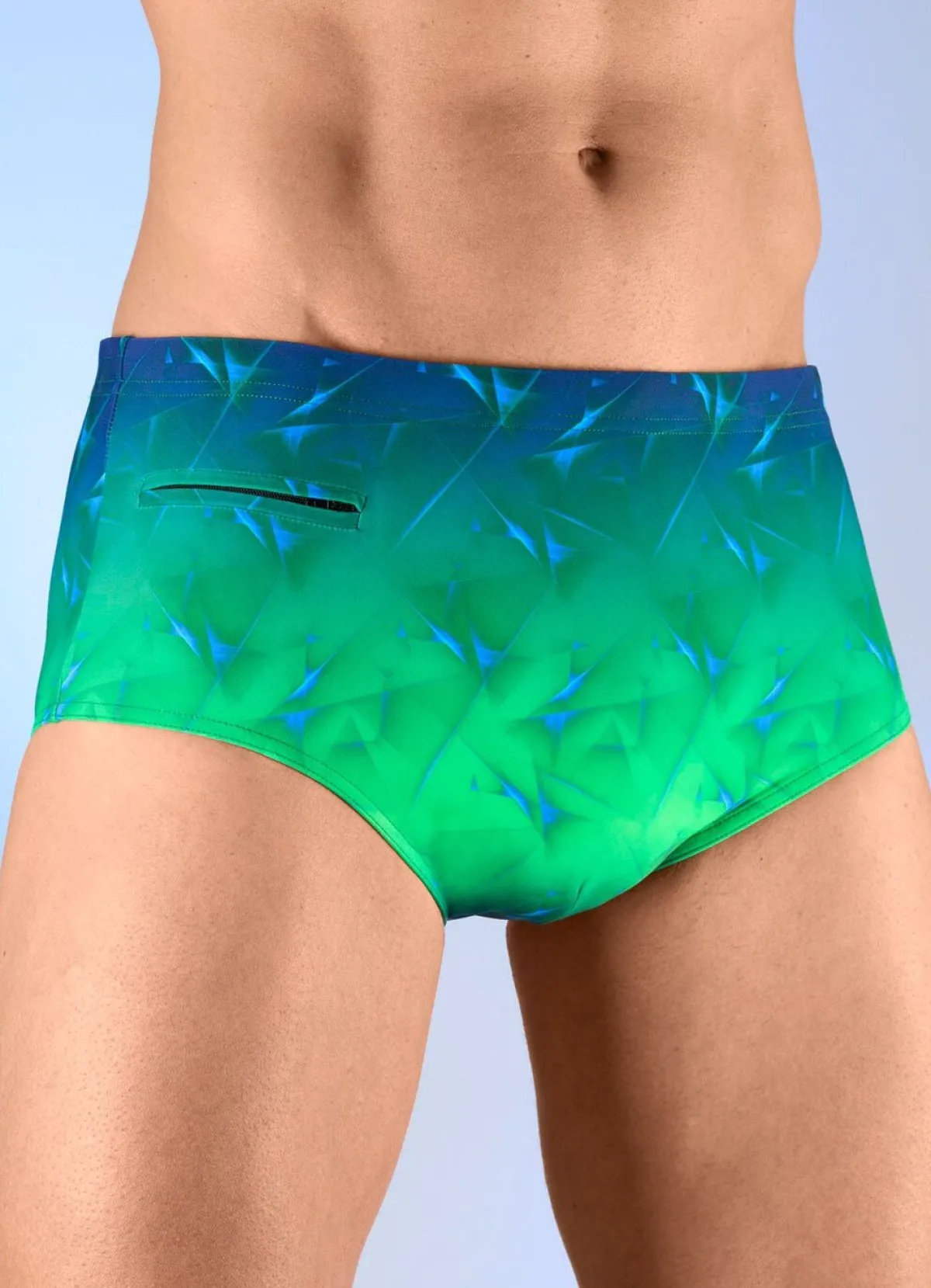 Hot BADER Badehose in höherer Slipform GRÜN-MARINE