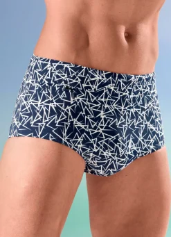 New BADER Badehose in höherer Slipform MARINE-WEISS