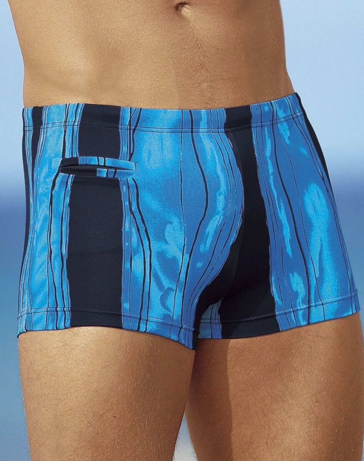 Hot BADER Badehose in Kastenform mit Reißverschlusstasche NAVY-BLAU