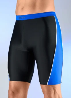 Best BADER Badelongpants mit blauen Einsätzen SCHWARZ-ROYALBLAU-WEISS