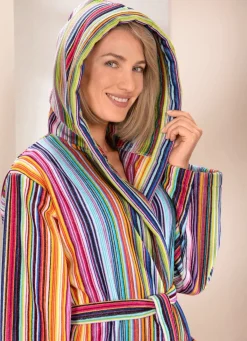 Best LAURINA Bademantel mit Kapuze MULTICOLOR