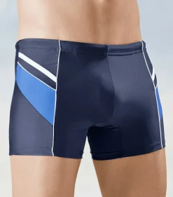 BADER Badepants im preiswerten Zweierpack mit Einsätzen und Paspelierungen 1X SCHWARZ-ROT, 1X MARINE-BLAU