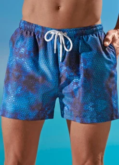 Clearance BADER Badeshorts allover dessiniert, Microfaser ROYALBLAU-BUNT