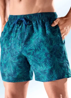 Online BADER Badeshorts allover dessiniert, Microfaser BLAU-GRÜN