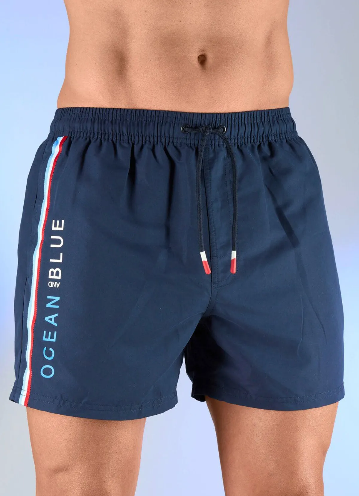 Discount BADER Badeshorts mit Streifenbesatz, Microfaser MARINE-BUNT