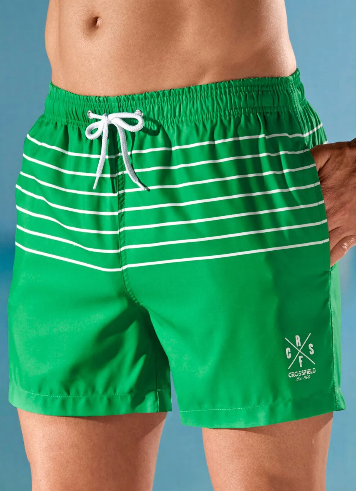 Clearance BADER Badeshorts mit Streifendessin, Microfaser GRÜN-WEISS