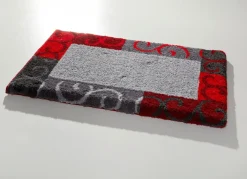 Hot GRUND Badgarnitur in Supersoft-Qualität GRAU-ROT