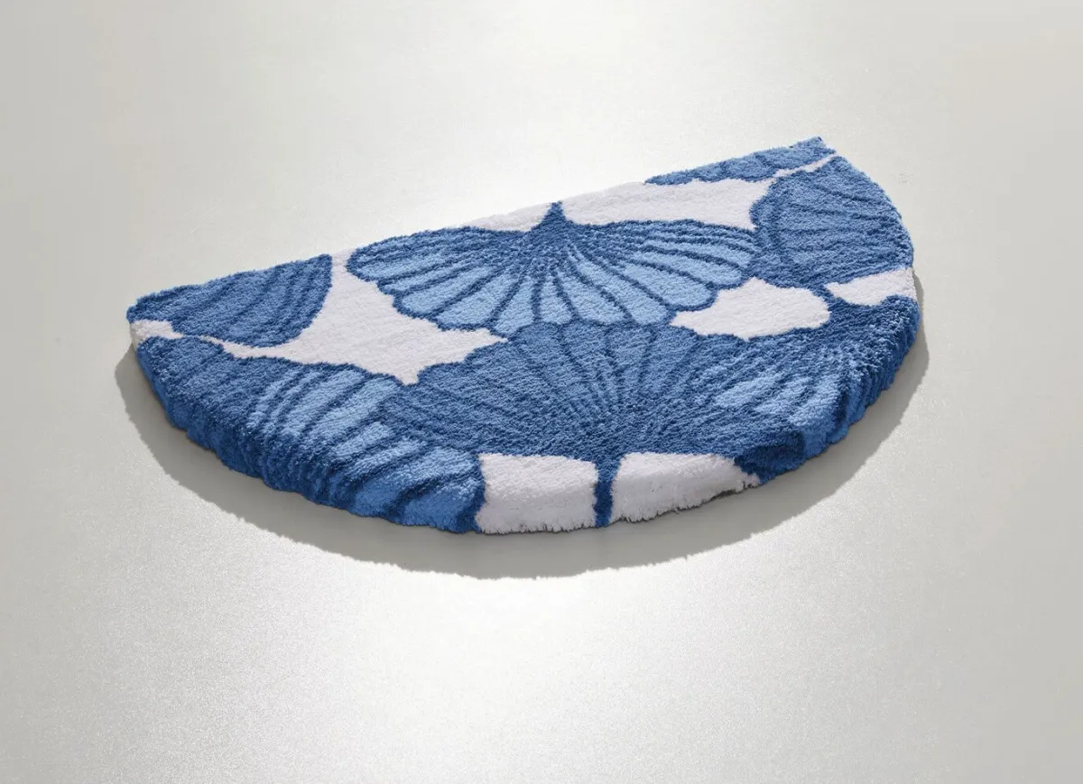 Clearance Webana Badgarnitur mit Ginkgoblätter-Motiv BLAU