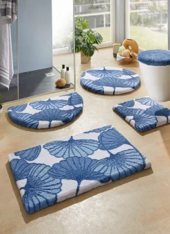Clearance Webana Badgarnitur mit Ginkgoblätter-Motiv BLAU