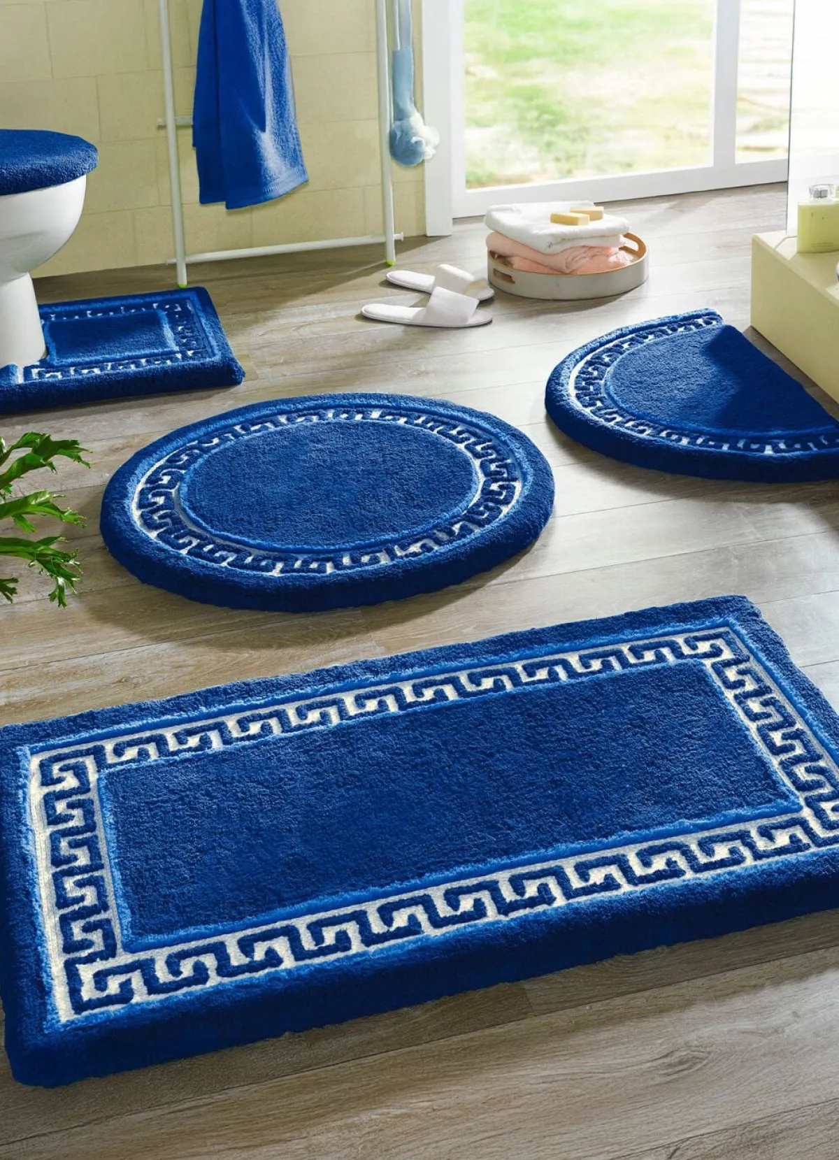 Outlet BADER Badgarnitur mit Mäander-Bordüre BLAU