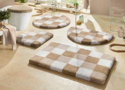 Discount KLAUS MODELLE MADE IN GERMANY Badgarnitur mit Schachbrettmuster beige