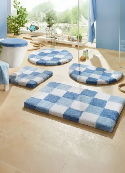 Sale KLAUS MODELLE MADE IN GERMANY Badgarnitur mit Schachbrettmuster blau