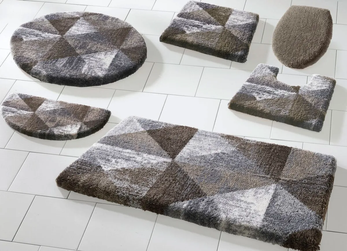 Hot GRUND Badgarnitur von mit geometrischem Dessin TAUPE-GRAU
