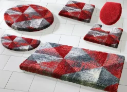 GRUND Badgarnitur von mit geometrischem Dessin ROT-GRAU