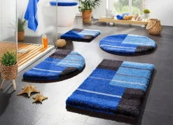 Outlet BADER Badvorleger mit rutschhemmender Rückseite von Grund BLAU
