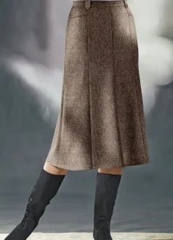 Discount BADER Bahnenrock in Tweed mit Boucle-Effektgarn M´BRAUN MEL.