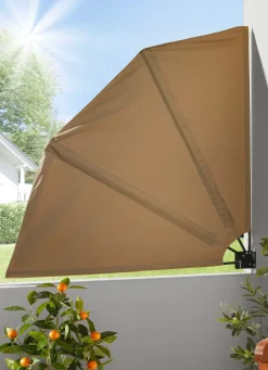 Sale BADER Balkonfächer mit pulverbeschichtetem Stahlgestell taupe