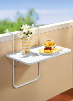 Sale BADER Balkon-Hängetisch mit Stahlrohrgestell weiß
