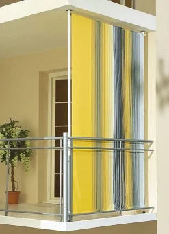 BADER Balkon-Seitensichtschutz GELB-GRAU