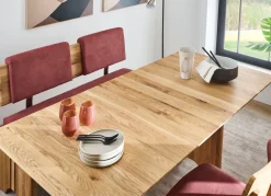 New BADER Bankgruppe mit Gestell aus massiver, geölter Eich EICHE-ROT