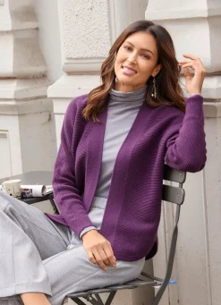 New B/ANCA Basic Strickjacke AUBERGINE