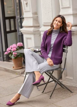 New B/ANCA Basic Strickjacke AUBERGINE