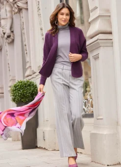 New B/ANCA Basic Strickjacke AUBERGINE