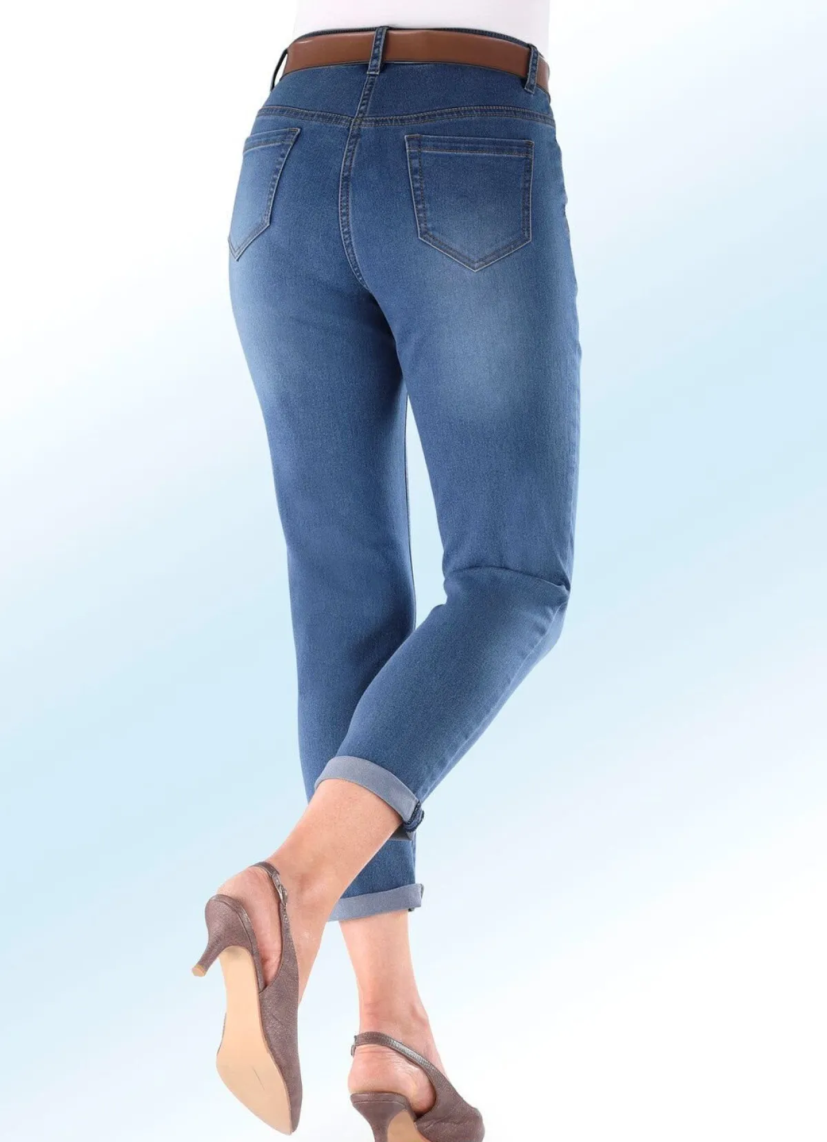 Outlet BADER Basic-Jeans in 7/8-Länge JEANSBLAU
