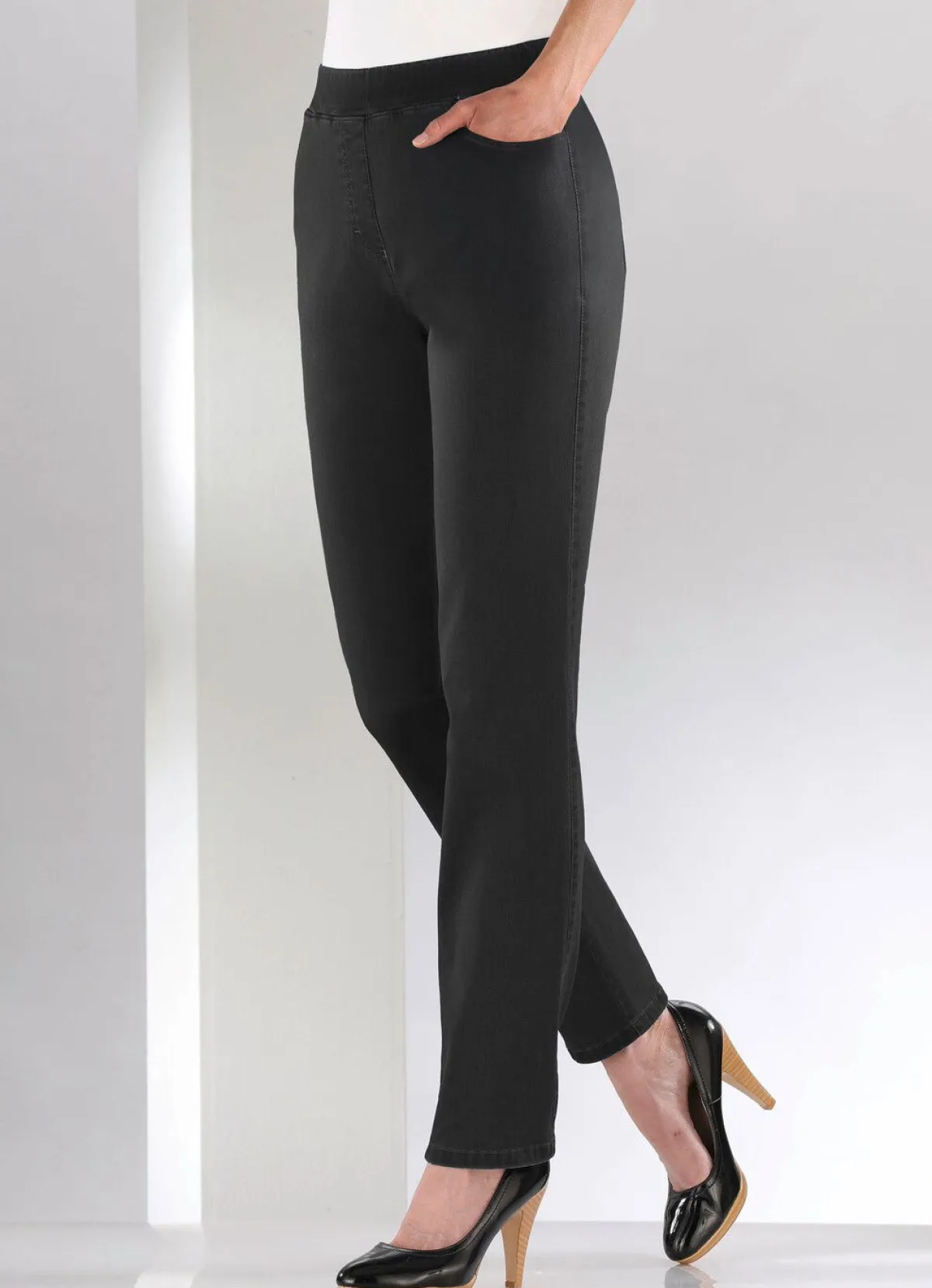 Sale COSMA Bauchweg-Jeans in Schlupfform SCHWARZ