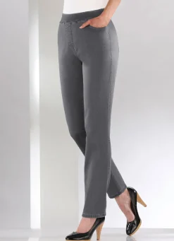 Clearance COSMA Bauchweg-Jeans in Schlupfform GRAU