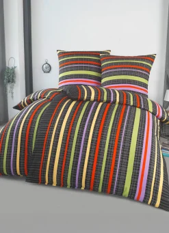 Sale DOBNIG Beidseitig bedruckte Bettwäsche-Garnitur von AUBERGINE-BUNT