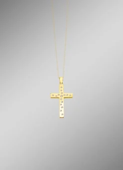Best BADER Beidseitig tragbarer Kreuz-Anhänger mit synth. Zirkonia