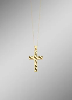 Best BADER Beidseitig tragbarer Kreuz-Anhänger mit synth. Zirkonia