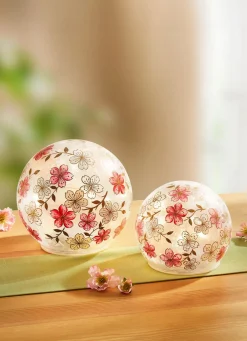 Best BADER Beleuchtete Kugel, 2er-Set ROSA-WEISS