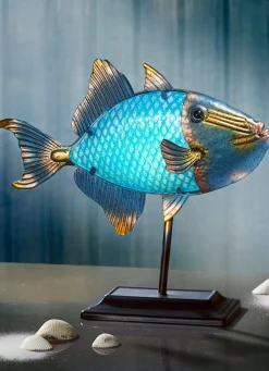 Hot BADER Beleuchteter Fisch BLAU-GOLD