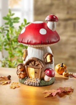 Clearance BADER Beleuchtetes Pilz-Haus ROT-WEISS-BRAUN